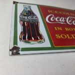 Coca Cola Porcelain Sign Vintage – Service Beverage Bottle Gas Pump Sign - Image 11