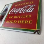 Coca Cola Porcelain Sign Vintage – Service Beverage Bottle Gas Pump Sign - Image 13