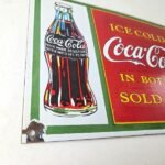 Coca Cola Porcelain Sign Vintage – Service Beverage Bottle Gas Pump Sign - Image 6