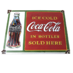 Coca Cola Porcelain Sign Vintage – Service Beverage Bottle Gas Pump Sign - Image 2