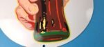 Coca Cola Porcelain Sign Vintage – Service Beverage Button Gas Pump Sign - Image 12