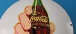 Coca Cola Porcelain Sign Vintage – Service Beverage Button Gas Pump Sign - Image 3