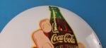 Coca Cola Porcelain Sign Vintage – Service Beverage Button Gas Pump Sign - Image 5