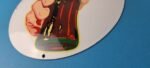 Coca Cola Porcelain Sign Vintage – Service Beverage Button Gas Pump Sign - Image 10