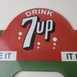 Vintage 7 Up Soda License Plate Topper – Drive Safe Sign Ad on Automobile Topper - Image 3