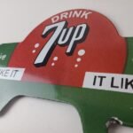 Vintage 7 Up Soda License Plate Topper – Drive Safe Sign Ad on Automobile Topper - Image 8