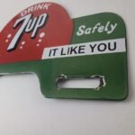 Vintage 7 Up Soda License Plate Topper – Drive Safe Sign Ad on Automobile Topper - Image 9
