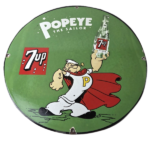 Vintage 7 Up Soda Sign – Advertisement Piggly General Store Porcelain Gas Sign - Image 2