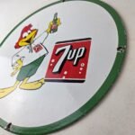Vintage 7 Up Soda Sign – Advertisement Porcelain Gas Service Station Ad Sign - Image 13