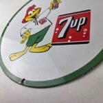 Vintage 7 Up Soda Sign – Advertisement Porcelain Gas Service Station Ad Sign - Image 14