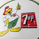Vintage 7 Up Soda Sign – Advertisement Porcelain Gas Service Station Ad Sign - Image 4