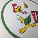 Vintage 7 Up Soda Sign – Advertisement Porcelain Gas Service Station Ad Sign - Image 6