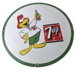 Vintage 7 Up Soda Sign – Advertisement Porcelain Gas Service Station Ad Sign