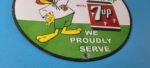 Vintage 7 Up Soda Sign – Advertisement Rooster Porcelain Gas Station Sign - Image 7