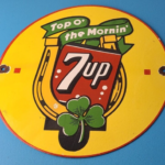 Vintage 7 Up Soda Sign – Porcelain Grocery Piggly Store Gas Oil Pump Plate Sign