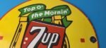 Vintage 7 Up Soda Sign – Porcelain Grocery Piggly Store Gas Oil Pump Plate Sign - Image 3