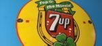 Vintage 7 Up Soda Sign – Porcelain Grocery Piggly Store Gas Oil Pump Plate Sign - Image 6