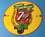 Vintage 7 Up Soda Sign – Porcelain Grocery Piggly Store Gas Oil Pump Plate Sign - Image 2