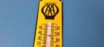 Vintage AAA Auto Insurance Sign – Service Gas Pump Sign on Porcelain Thermometer - Image 3