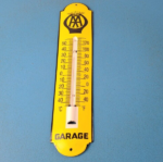 Vintage AAA Auto Insurance Sign – Service Gas Pump Sign on Porcelain Thermometer - Image 2