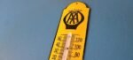 Vintage AAA Auto Insurance Sign – Service Gas Pump Sign on Porcelain Thermometer - Image 8