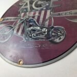 Vintage Ace of Aces Motorcycle Sign – Biker Gas Pump Service Porcelain Sign - Image 14