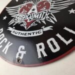 Vintage Aerosmith Rock & Roll Porcelain Sign – Winged Heart Logo Sign - Image 14