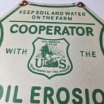 Vintage AG Department Sign – Forest Service Soil Erosion Gas Pump Porcelain Sign - Image 3
