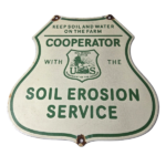 Vintage AG Department Sign – Forest Service Soil Erosion Gas Pump Porcelain Sign - Image 2