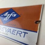 Vintage Agfa Gevaert Sign – Photos Camera Manufacturer Gas Pump Porcelain Sign - Image 12