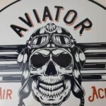 Vintage Air Ace Sign – Fly Aviation Aviator Skull Service Gas Porcelain Sign - Image 3