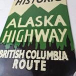 Vintage Alaska Highway Sign – Road Route Direction Historic Gas Porcelain Sign - Image 4