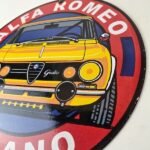 Vintage Alfa Romeo Milano Sign – Porcelain Dealership Gas Pump Italian Sign - Image 13