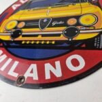 Vintage Alfa Romeo Milano Sign – Porcelain Dealership Gas Pump Italian Sign - Image 14