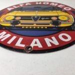 Vintage Alfa Romeo Milano Sign – Porcelain Dealership Gas Pump Italian Sign - Image 10