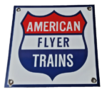 Vintage American Flyer Trains Sign – Lionel Railroad Porcelain Gas Pump Sign - Image 2