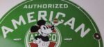 Vintage American Gasoline Porcelain Sign – Mickey Mouse Gas Pump Plate Sign - Image 3