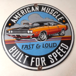 Vintage American Muscle Fast Loud Porcelain Signs – Muscle Car Hot Rod Signs - Image 15