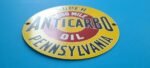 VINTAGE ANTICARBO OIL CO PORCELAIN MILE GASOLINE SERVICE STATION PUMP PLATE SIGN - Image 11