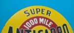 VINTAGE ANTICARBO OIL CO PORCELAIN MILE GASOLINE SERVICE STATION PUMP PLATE SIGN - Image 5