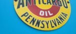 VINTAGE ANTICARBO OIL CO PORCELAIN MILE GASOLINE SERVICE STATION PUMP PLATE SIGN - Image 7