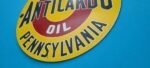 VINTAGE ANTICARBO OIL CO PORCELAIN MILE GASOLINE SERVICE STATION PUMP PLATE SIGN - Image 10