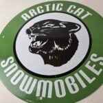 Vintage Arctic Cat Snowmobiles Sign – Sales Winter Sled Porcelain Gas Pump Sign - Image 4
