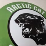 Vintage Arctic Cat Snowmobiles Sign – Sales Winter Sled Porcelain Gas Pump Sign - Image 5