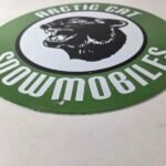 Vintage Arctic Cat Snowmobiles Sign – Sales Winter Sled Porcelain Gas Pump Sign - Image 10