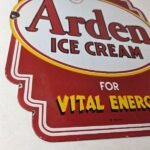 Vintage Arden Ice Cream Porcelain Sign – Gas Pump Advertising Sale Sign - Image 11