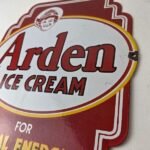Vintage Arden Ice Cream Porcelain Sign – Gas Pump Advertising Sale Sign - Image 13