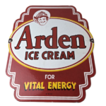 Vintage Arden Ice Cream Porcelain Sign – Gas Pump Advertising Sale Sign