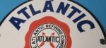 Vintage Atlantic Gasoline Sign – Gas Service Station Pump Porcelain Sign - Image 3