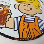 Vintage A&W Root Beer Sign – Dennis the Menace Porcelain Diner Gas Pump Sign - Image 11